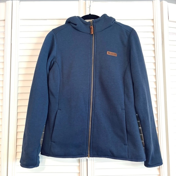 Columbia Winter Wander Sherpa Fleece Lined Full-Zip Jacket Navy Blue Medium M - Picture 1 of 4